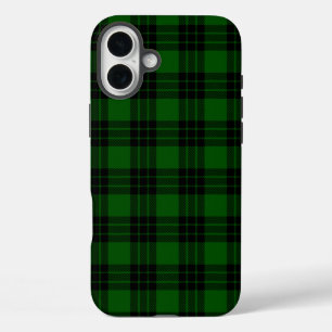 Coque Pour iPhone 16 Plus Graham tartan vert noir plaid