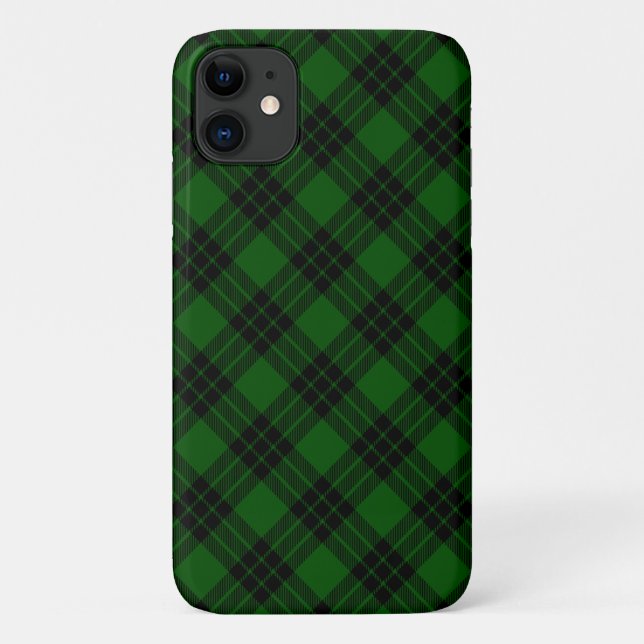 Coques Case-Mate iPhone Graham tartan vert noir plaid (Dos)