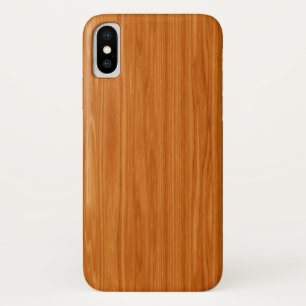 Coque iPhone X Grain de bois d'ambre