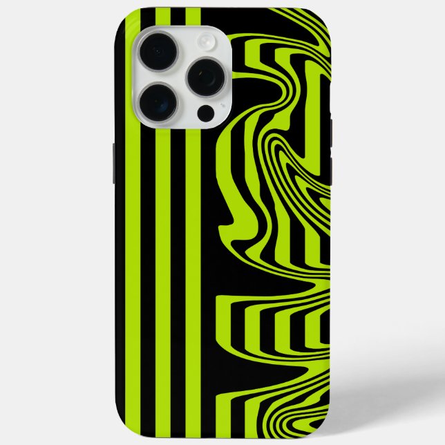 Coques Case-Mate iPhone Graines et torrents - Lime vert et noir (Verso)