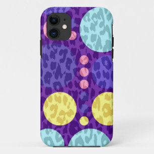 Coque Case-Mate iPhone Grand Aqua jaune pourpre du pois   d'empreinte de