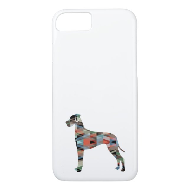 Coques Case-Mate iPhone Grand Chien Danse Géométrique Silhouette Plaid (Dos)