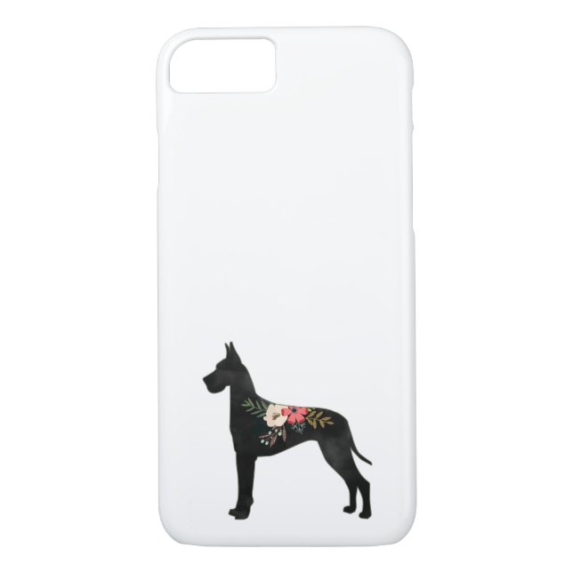Coques Case-Mate iPhone Grand Chien Danse race Boho Floral Silhouette C Co (Dos)