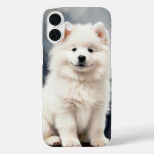 COQUE POUR iPhone 16 PLUS GRAND CHIEN SAMOYEN BLANC FLUFÉ