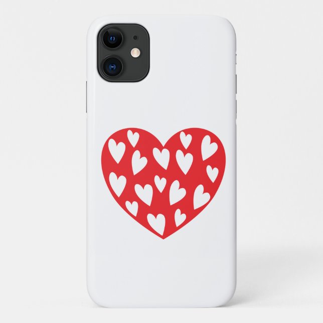 Coques Case-Mate iPhone Grand coeur rouge avec peu de coeur (Dos)