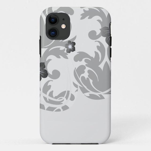 Coques Case-Mate iPhone grand damassé blanc et noir gras (Dos)
