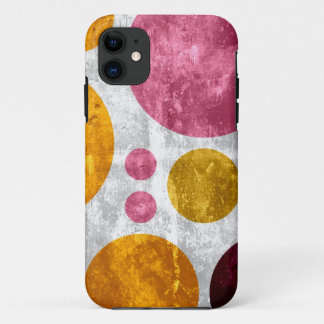 Coque Case-Mate iPhone Grand Grunge Pois rétro | Brown rose jaune