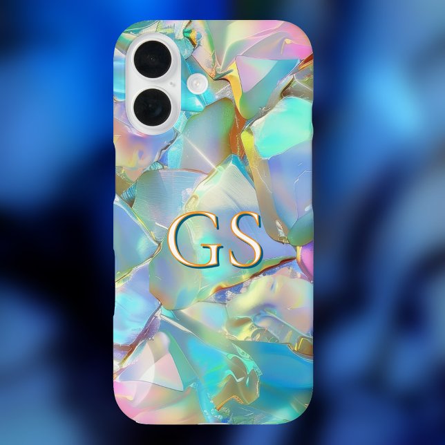 Coques Case-Mate iPhone Grand Monogramme ou Nom sur Opale (Créateur téléchargé)