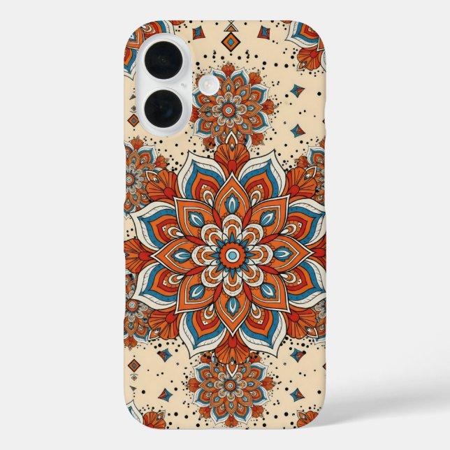 Coques Case-Mate iPhone grand motif mandala symétrique (Verso)