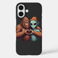 grand pied et alien Sasquatch signe main d'amour