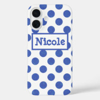Grand point Polka bleu moderne