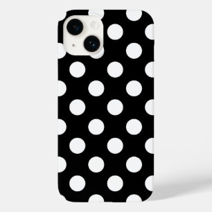 Coque Pour iPhone 14 Grand Pois noir et blanc