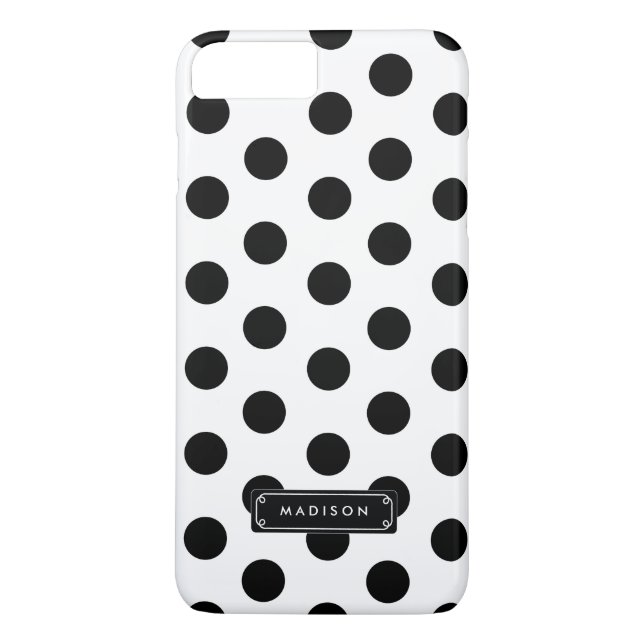 Coques Case-Mate iPhone Grand Pois noir noir personnalisé (Dos)