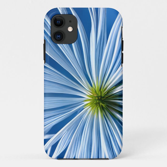 Coques Case-Mate iPhone grande fleur blanche avec ciel bleu (Dos)