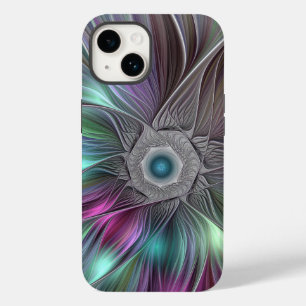 Coque Case-Mate iPhone Grande Fleur colorée Abstraite Trippy Fractal Art