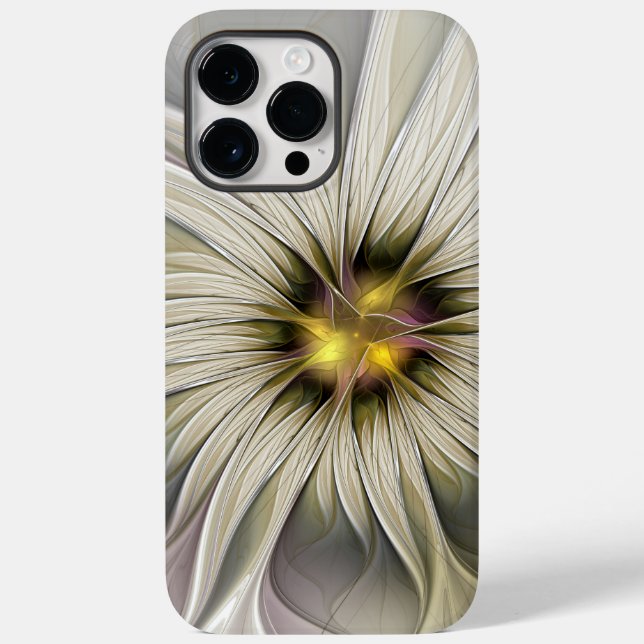 Coques Case-Mate iPhone Grande Fleur d'ivoire, Abstrait Art Fractal Modern (Verso)