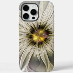 Coque iPhone 16 Pro Max Grande Fleur d'ivoire, Abstrait Art Fractal Modern