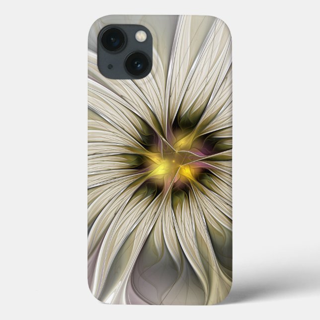 Coques Case-Mate iPhone Grande Fleur d'ivoire, Abstrait Art Fractal Modern (Verso)