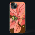 Coque Case-Mate iPhone Grande Fleur rose avec Arrière - plan rouge profon<br><div class="desc">Une grande fleur rose repose sur un arrière - plan rouge profond dans ce tableau de Nancy Slocum. La fleur est vibrante et en pleine floraison. Un cadeau étonnant pour une personne spéciale dans votre vie!</div>
