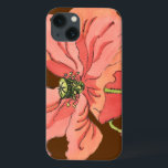 Coque Case-Mate iPhone Grande Fleur rose avec Arrière - plan rouge profon<br><div class="desc">Une grande fleur rose repose sur un arrière - plan rouge profond dans ce tableau de Nancy Slocum. La fleur est vibrante et en pleine floraison. Un cadeau étonnant pour une personne spéciale dans votre vie!</div>