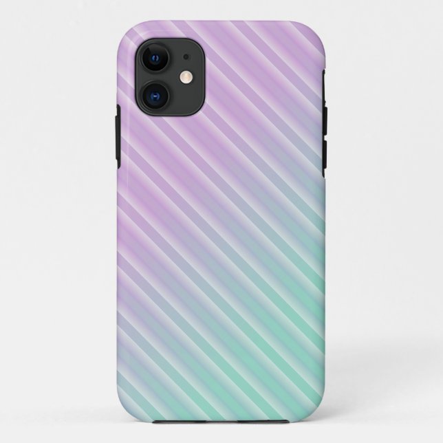 Coques Case-Mate iPhone Grandes bandes - Purple clair et vert (Dos)