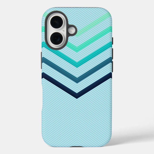 Coques Case-Mate iPhone Grandes rayures Chevron sur housse de téléphone bl (Verso)