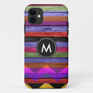 Case-Mate iPhone Case Grandes Têtes Chevron Colorées Sur Le Bois #12