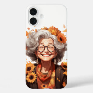 COQUE POUR iPhone 16 PLUS GRANDMA TRÈS CHALEUREUSE AVEC DES SOUCHES
