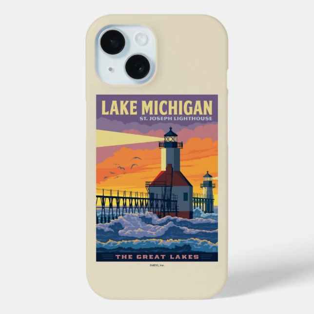 Coques Case-Mate iPhone Grands Lacs | Lac Michigan (Verso)