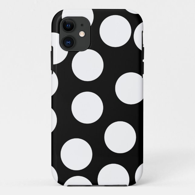 Coques Case-Mate iPhone Grands points en noir et blanc. (Dos)