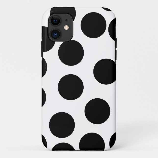 Coques Case-Mate iPhone Grands points. Modèle noir et blanc (Dos)