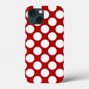 Coque Case-Mate iPhone Grands points rétro - blanc et rouge