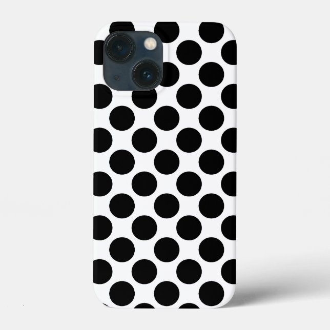 Coques Case-Mate iPhone Grands points rétro - noir et blanc (Verso)