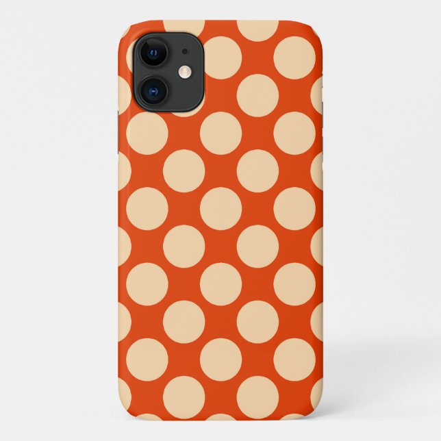 Coques Case-Mate iPhone Grands points rétro - orange pâle et mandarine (Dos)