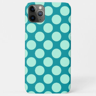 Coque iPhone 11 Pro Max Grands points rétro - turquoise et aqua
