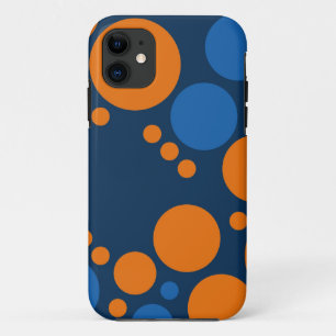 Coque Case-Mate Pour iPhone Grands Pois rétro   Bleu orange