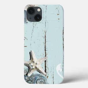 Coque Case-Mate iPhone Grange côtière bois aqua bleu étoile coquillages