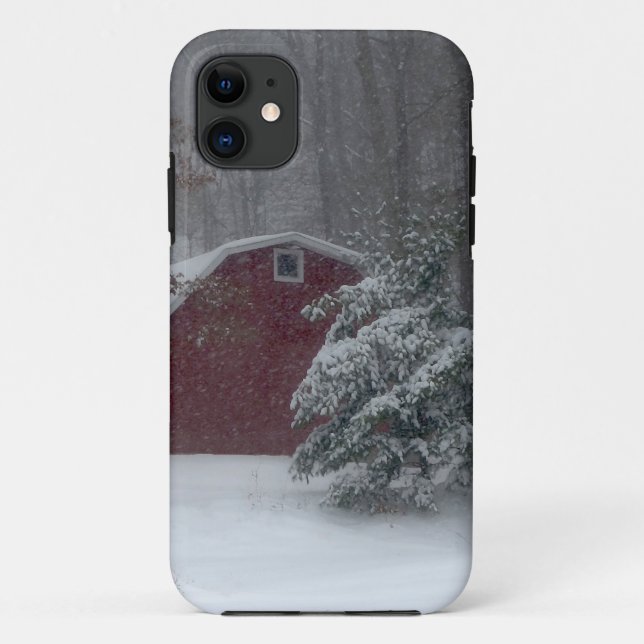 Coques Case-Mate iPhone Grange rouge dans la neige (Dos)