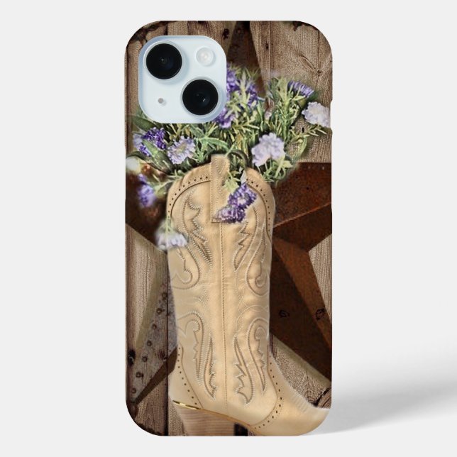 Coques Case-Mate iPhone grange rustique fleur sauvage cowboy western star (Verso)