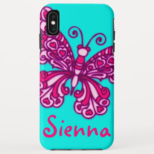 Coques Pour iPhone Graphique blanc rose de papillon
