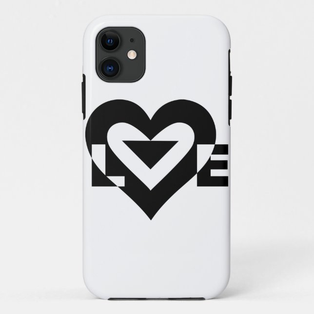Coques Case-Mate iPhone Graphique d'amour cool, noir (Dos)