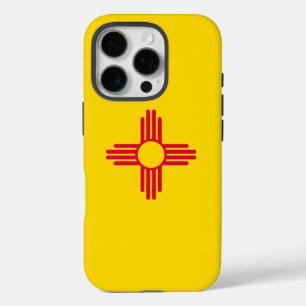 Coque iPhone 16 Pro Graphique Drapeau de l'état du Nouveau-Mexique dyn