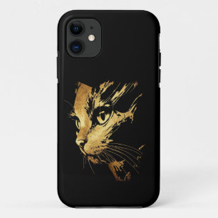 Case-Mate iPhone Case Graphique Élégant Chat Noir et Or Texturé