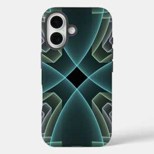 Coque Pour iPhone 16 Graphique géométrique Turquoise moderne