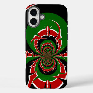 COQUES iPhone 16 PLUS GRAPHIQUE NOIR ROUGE VERT ART