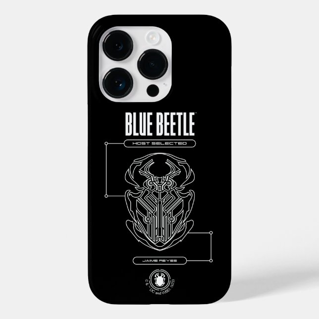 Coques Case-Mate iPhone Graphique technique du scarabée bleu (Verso)