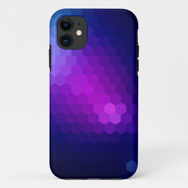 Coques Case-Mate iPhone Graphique transparent hexagonal violet (Dos)