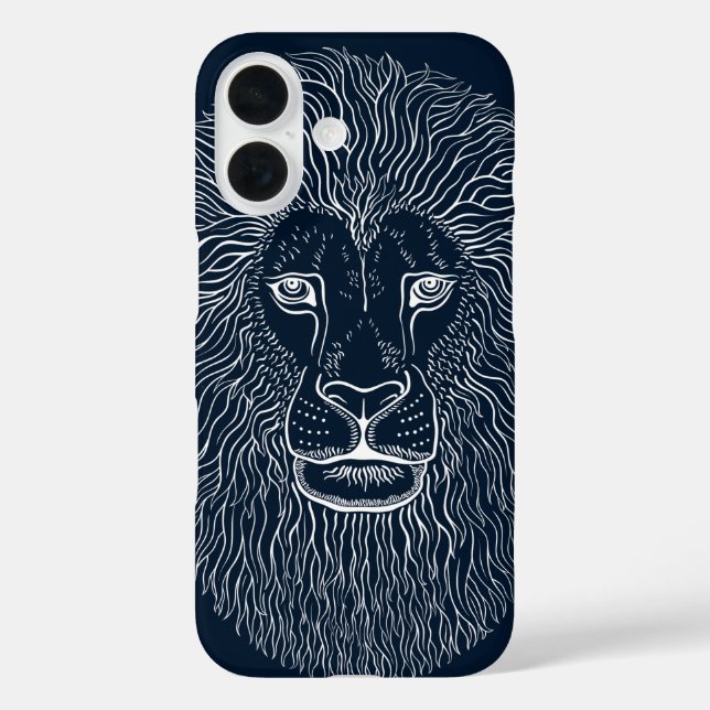 Coques Case-Mate iPhone Graphiques de tête de lion (Verso)