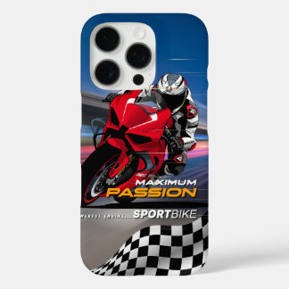 Coque iPhone 16 Pro Graphisme de course de Superbike Passion Maximale