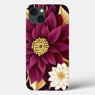 Case-Mate iPhone Case Gras Bourgogne Feuilles Or Et Floral